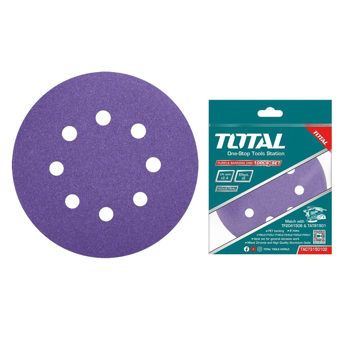 Disc hartie abraziva TOTAL 150mm - P60,P80,P120,P150,P180,P240, 2, atomico.ro