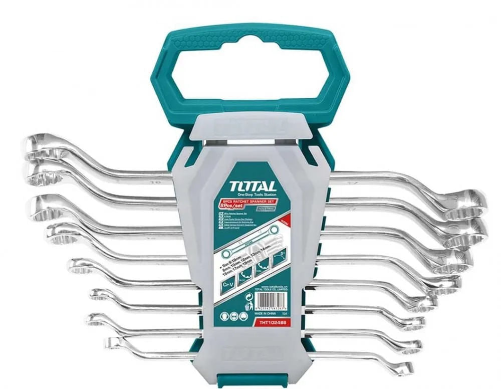 Set 8 chei inelare cu cot TOTAL Industrial - 6-22mm, 1, atomico.ro