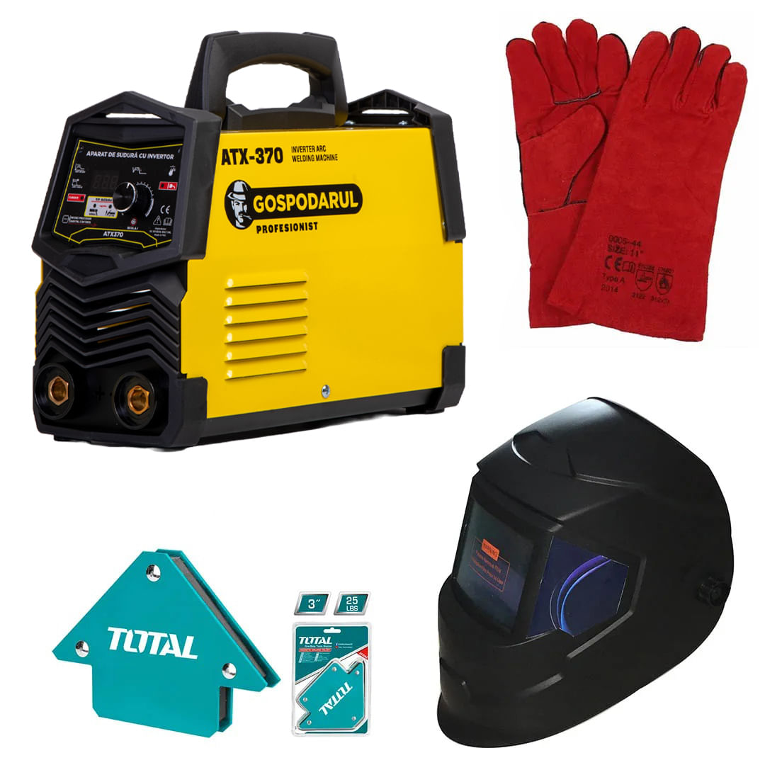 Aparat de sudura cu invertor Gospodarul Profesionist ATX370 + Masca de sudura, manusi de sudura, coltare magnetice, 1, atomico.ro