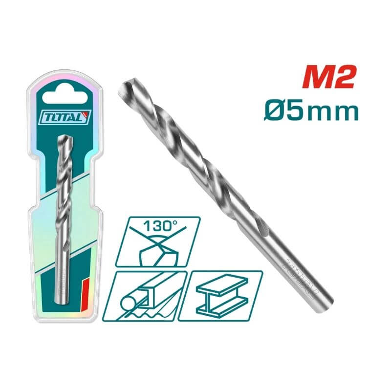 Burghiu pentru metal TOTAL HSS M2 5mm, 1, atomico.ro
