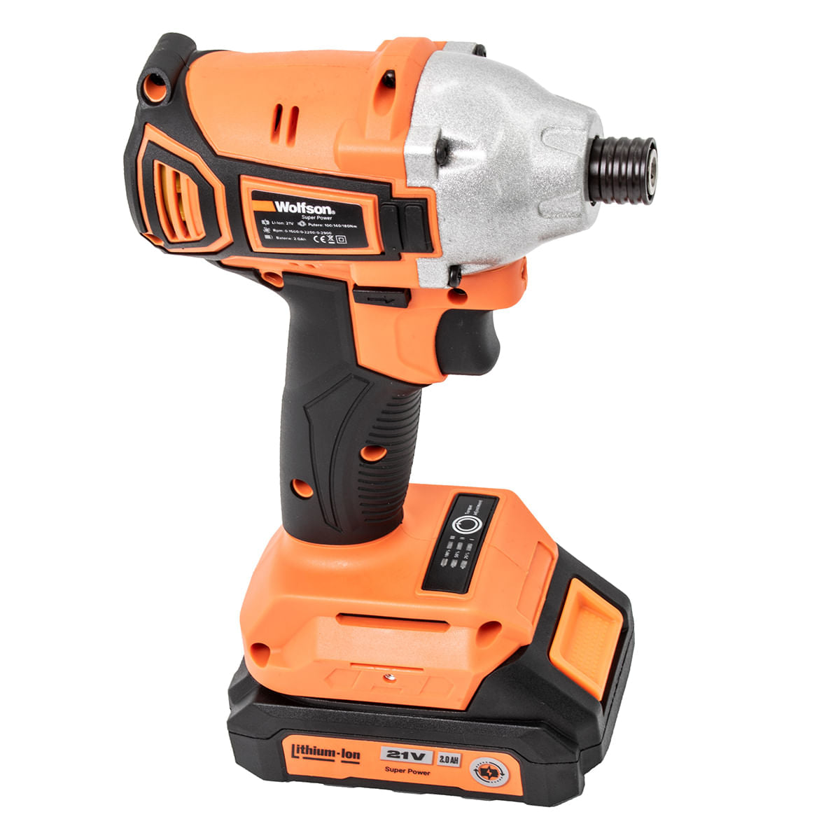 Masina de insurubat cu impact cu acumulator Wolfson - 21V-2.0Ah, 2 acumulatori, Hex 1/4 - RESIGILAT, 4, atomico.ro