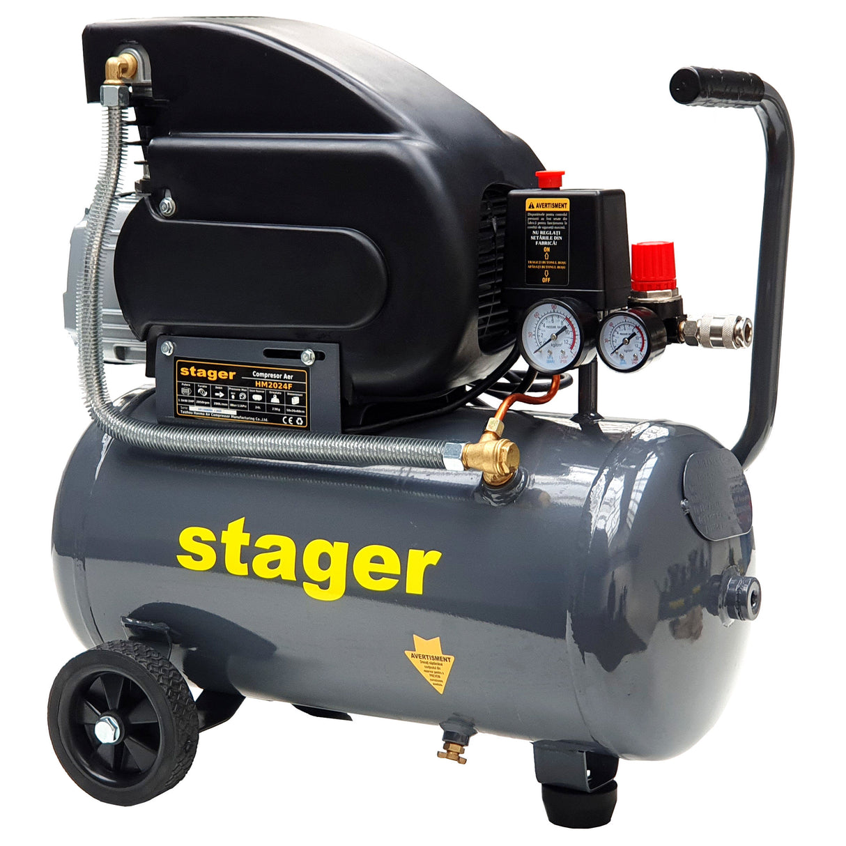 Compresor de aer cu ulei Stager HM2024F - 24L, 8bar, 2, atomico.ro