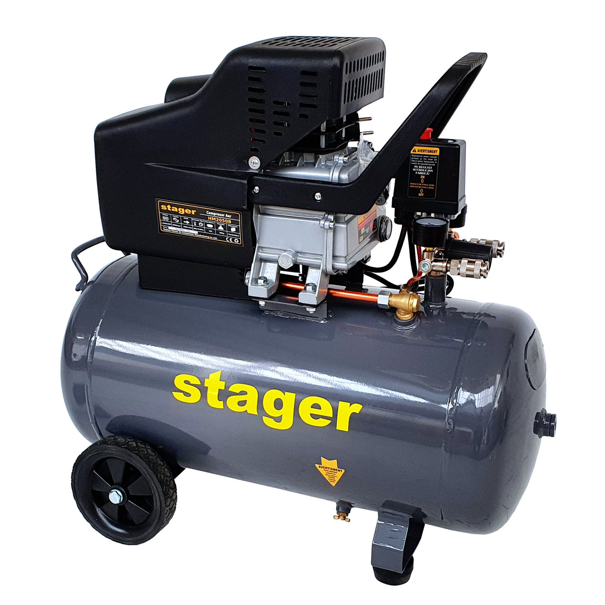 Compresor de aer cu ulei Stager HM2050B - 50L, 8bar, 200 l/min, 1, atomico.ro