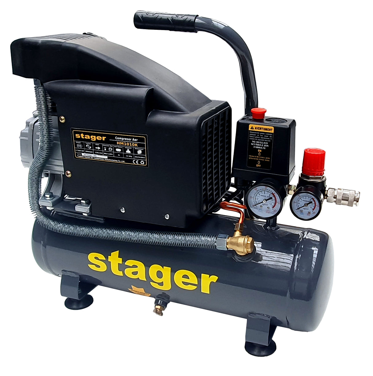 Compresor Stager HM1010K - 6L, 8bar, 126 l/min, 2, atomico.ro
