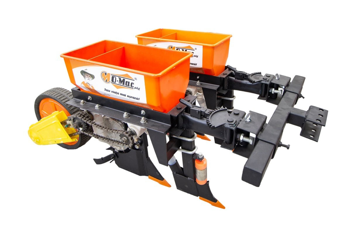 Semanatoare cu fertilizator pentru motocultor O-Mac SM 2000, 2 randuri, 1, atomico.ro