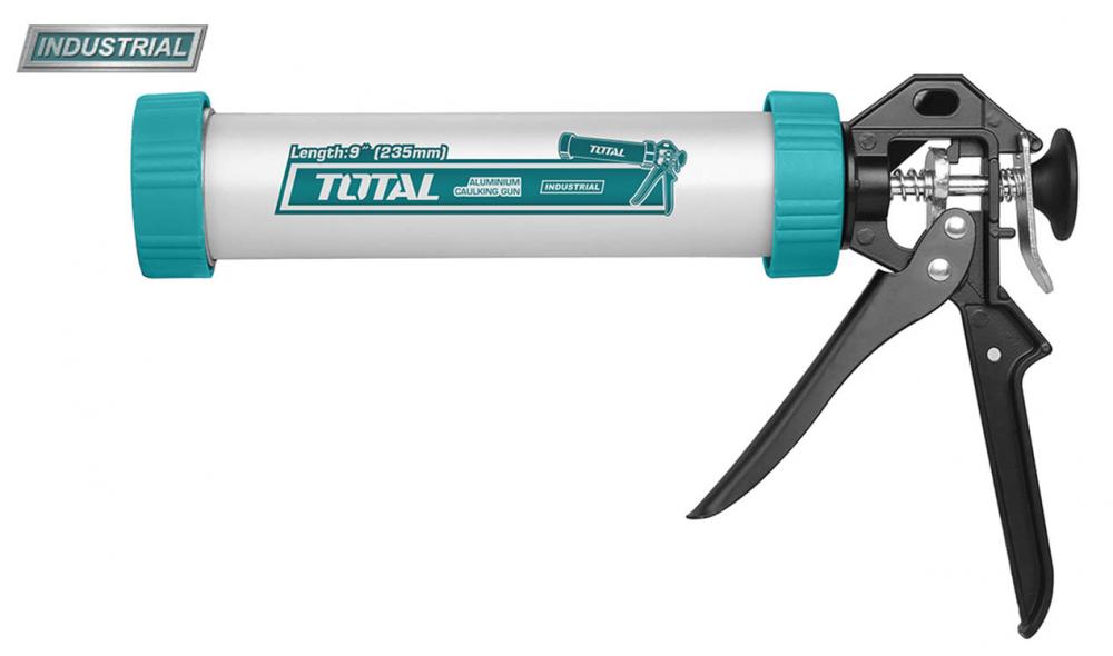 Pistol pentru silicon Total Industrial - 9" cu tub si maner aluminu, 1, atomico.ro