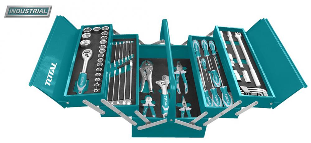 Trusa 59 piese de scule in cutie metalica TOTAL Industrial, 1, atomico.ro