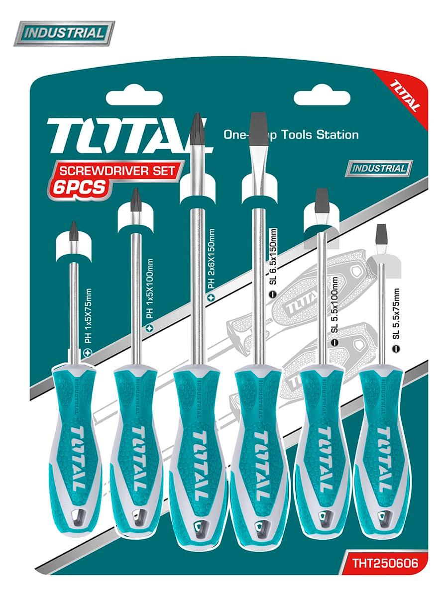 Set 6 surubelnite TOTAL Industrial - Cr-V, 1, atomico.ro