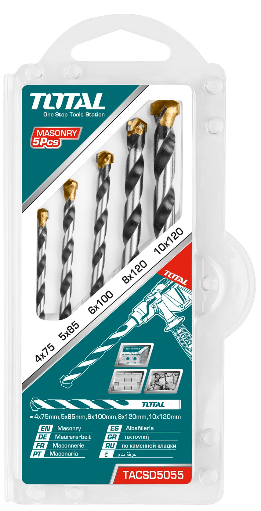 Set burghie pentru beton Total - 5 buc, 1, atomico.ro