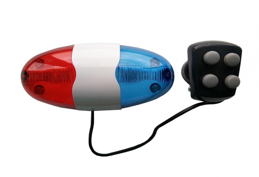 Alarma bicicleta JY-155, 6 LED, 4 sunete, model politie, 1, atomico.ro