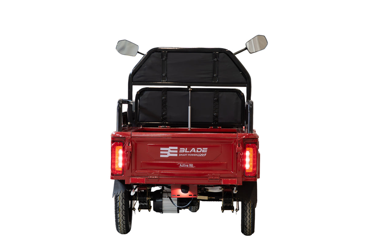 Triciclu Cargo electric BLADE Active R6 1300W, 25 km/h, autonomie pana la 50 km, baterie plumb-acid 72 V/20 Ah, capacitate maxima 500 kg, fara permis, culoare rosu, 4, atomico.ro
