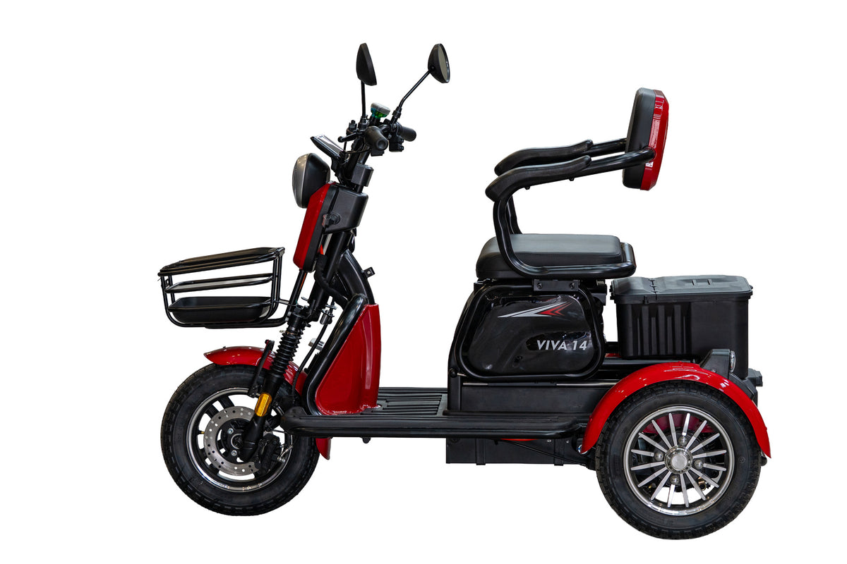 Triciclu electric persoane BLADE VIVA 14, 1200W, 60V 20Ah, 25 km/h, fara permis, autonomie 50 km, rosu-negru, 6, atomico.ro