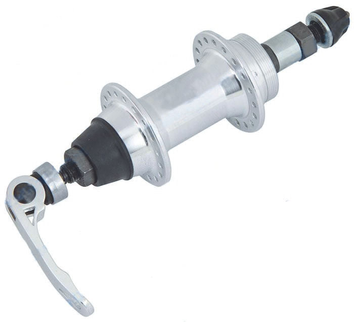 Butuc spate aluminiu, 36 gauri, argintiu, lungime QR 148.5 mm, ax 10 mm, cale rulare cu bile de otel, 1, atomico.ro