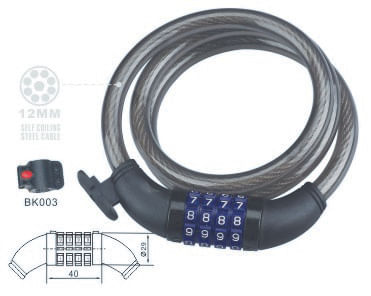 Antifurt cu cifru, otel cu manson plastic cauciucat, 12 mm x 120 cm, 2, atomico.ro