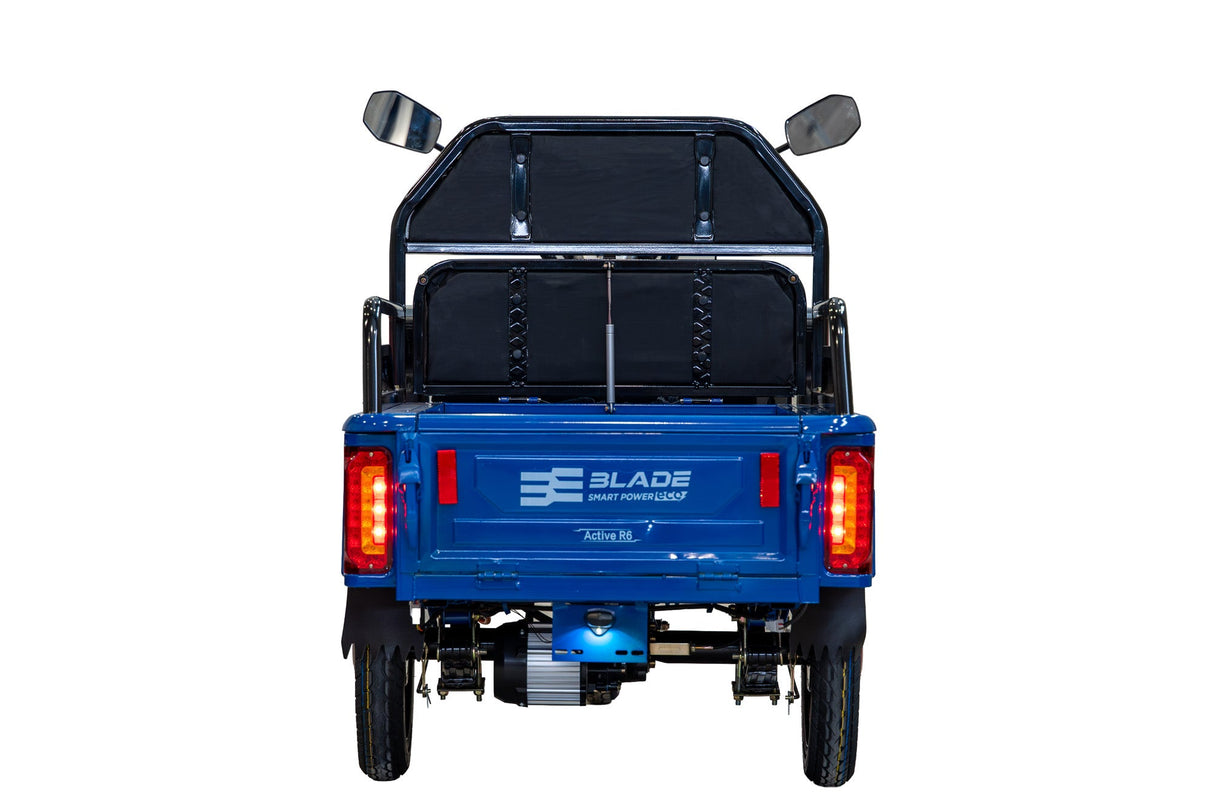 Triciclu Cargo electric BLADE Active R6 1300W, 25 km/h, autonomie pana la 50 km, baterie plumb-acid 72 V/20 Ah, capacitate maxima 500 kg, fara permis, culoare albastru, 4, atomico.ro