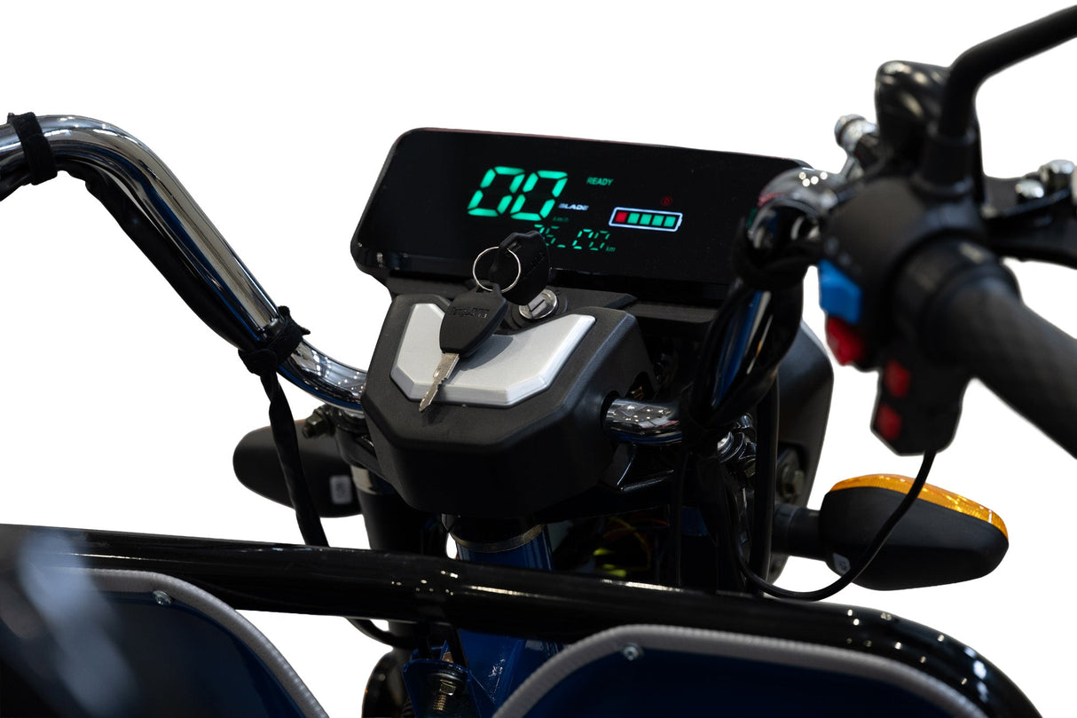 Triciclu Cargo electric BLADE Active R6 1300W, 25 km/h, autonomie pana la 50 km, baterie plumb-acid 72 V/20 Ah, capacitate maxima 500 kg, fara permis, culoare albastru, 8, atomico.ro