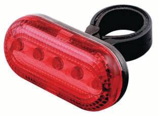 Stop bicicleta Hi Five cu 5 LED-uri rosii super bright, 2 functii, prindere tija sa 25.4–31.8 mm, structura rezistenta, 1, atomico.ro