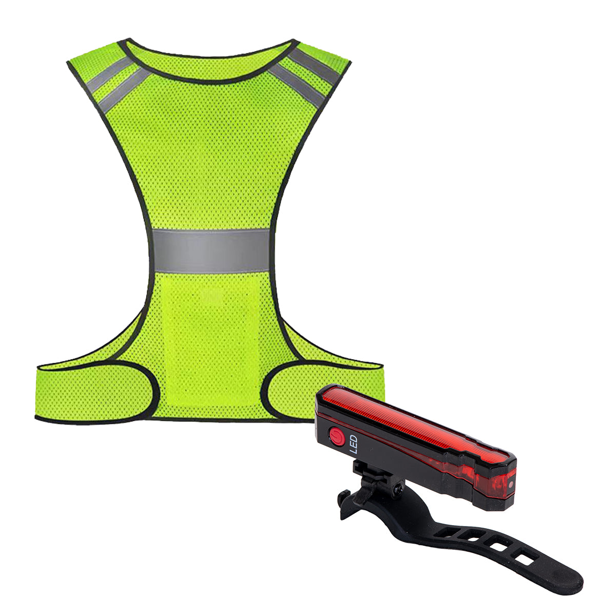 Stop bicicleta cu proiectie laser (reincarcabil USB) + Ham reflectorizant, 1, atomico.ro