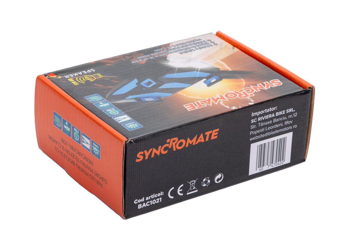 Far led bicicleta cu suport telefon si claxon (reincarcabil USB) + Ham reflectorizant, 7, atomico.ro