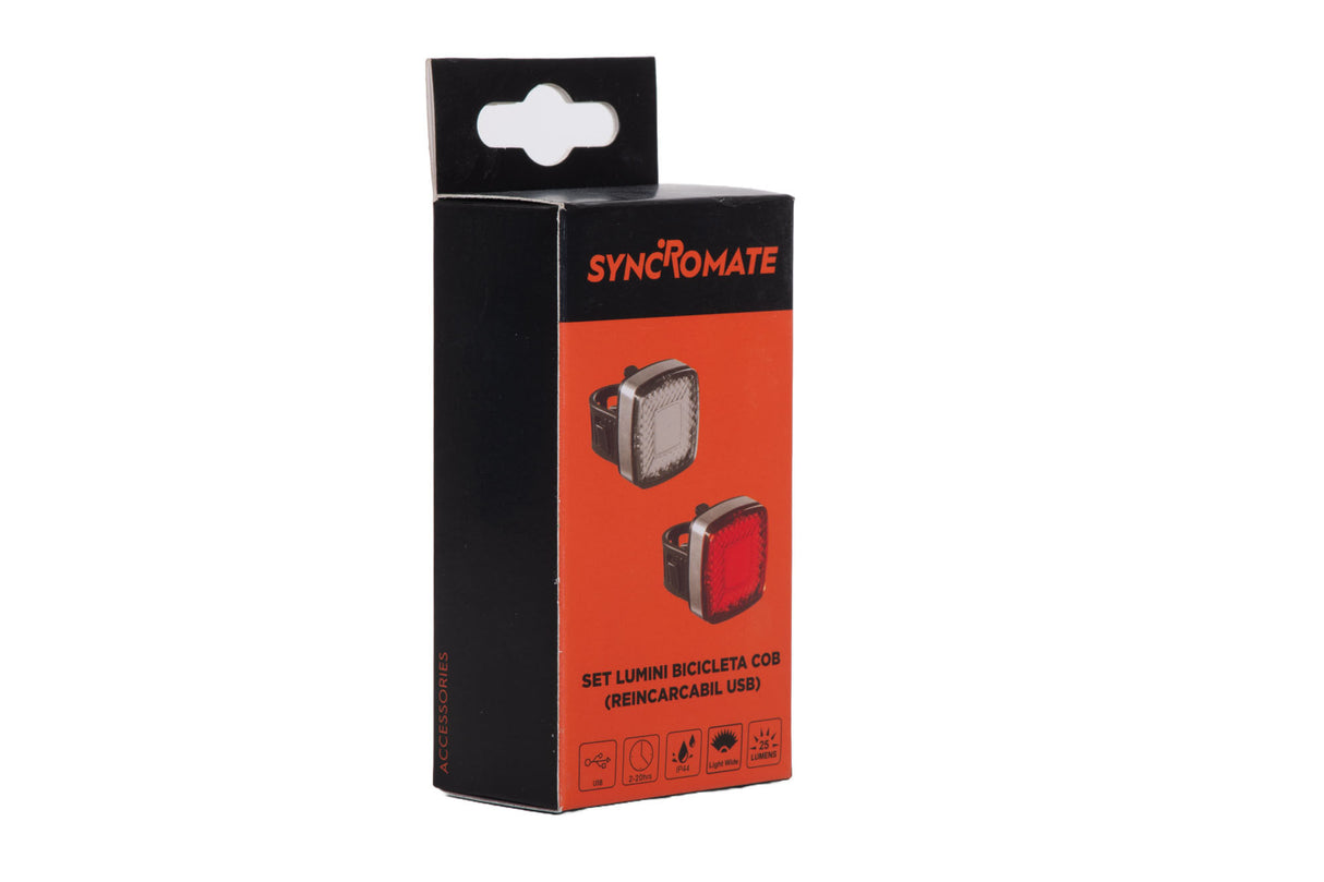 Set lumini bicicleta COB (reincarcabil USB) + Ham reflectorizant, 7, atomico.ro