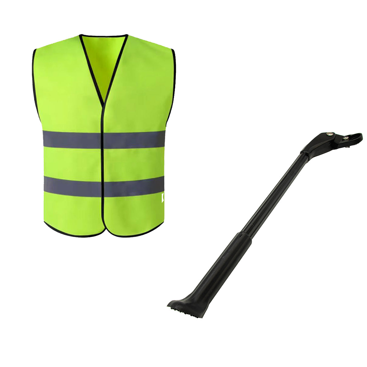 Cric bicicleta reglabil aliaj, compatibil 24-29 inch + Vesta reflectorizanta, 1, atomico.ro