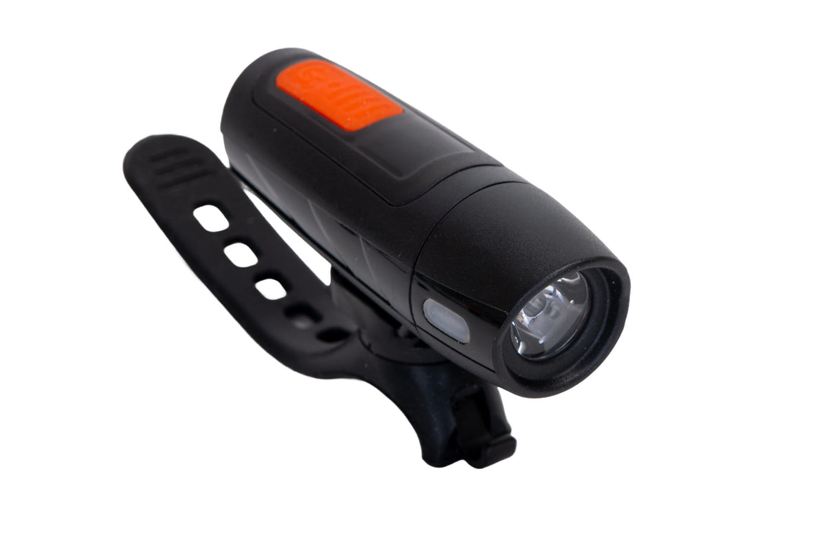 Far LED bicicleta 1x100 lm (reincarcabil USB) + Ham reflectorizant, 2, atomico.ro