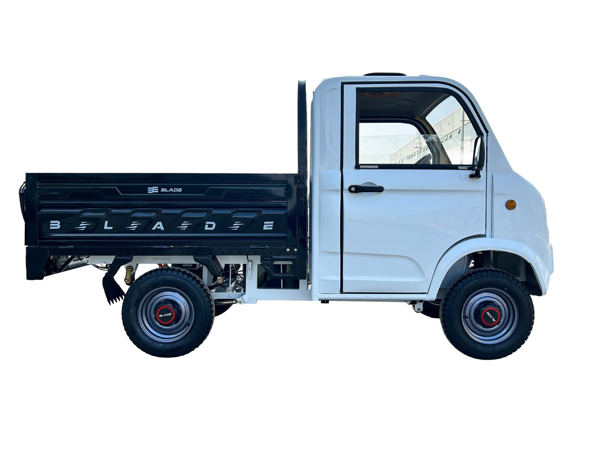 Masina Pickup Cargo electric fara permis BLADE - CARGO PRO 12, 3000W, 25 km/h, 72V 100Ah, 800 kg sarcina, autonomie 100 km, alb-negru, 5, atomico.ro