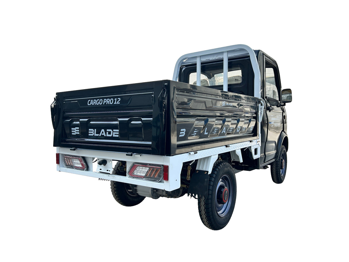 Masina Pickup Cargo electric fara permis BLADE - CARGO PRO 12, 3000W, 25 km/h, 72V 100Ah, 800 kg sarcina, autonomie 100 km, negru-alb, 7, atomico.ro