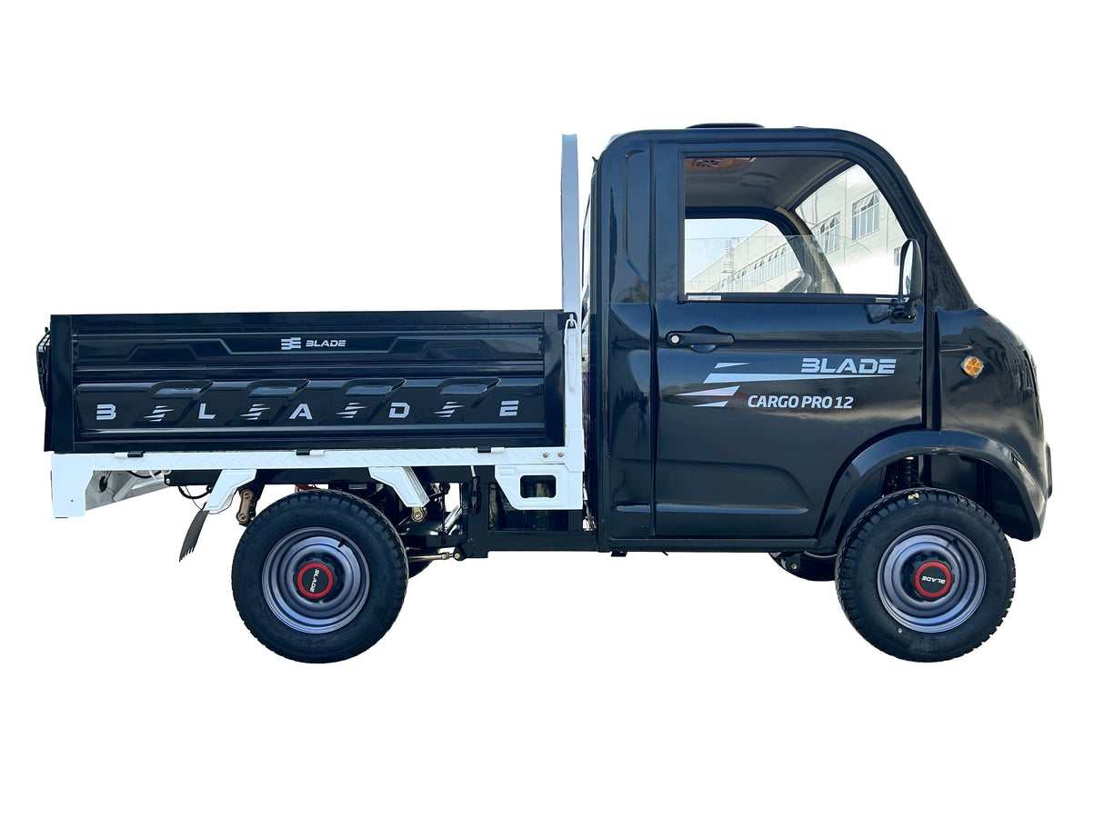 Masina Pickup Cargo electric fara permis BLADE - CARGO PRO 12, 3000W, 25 km/h, 72V 100Ah, 800 kg sarcina, autonomie 100 km, negru-alb, 4, atomico.ro