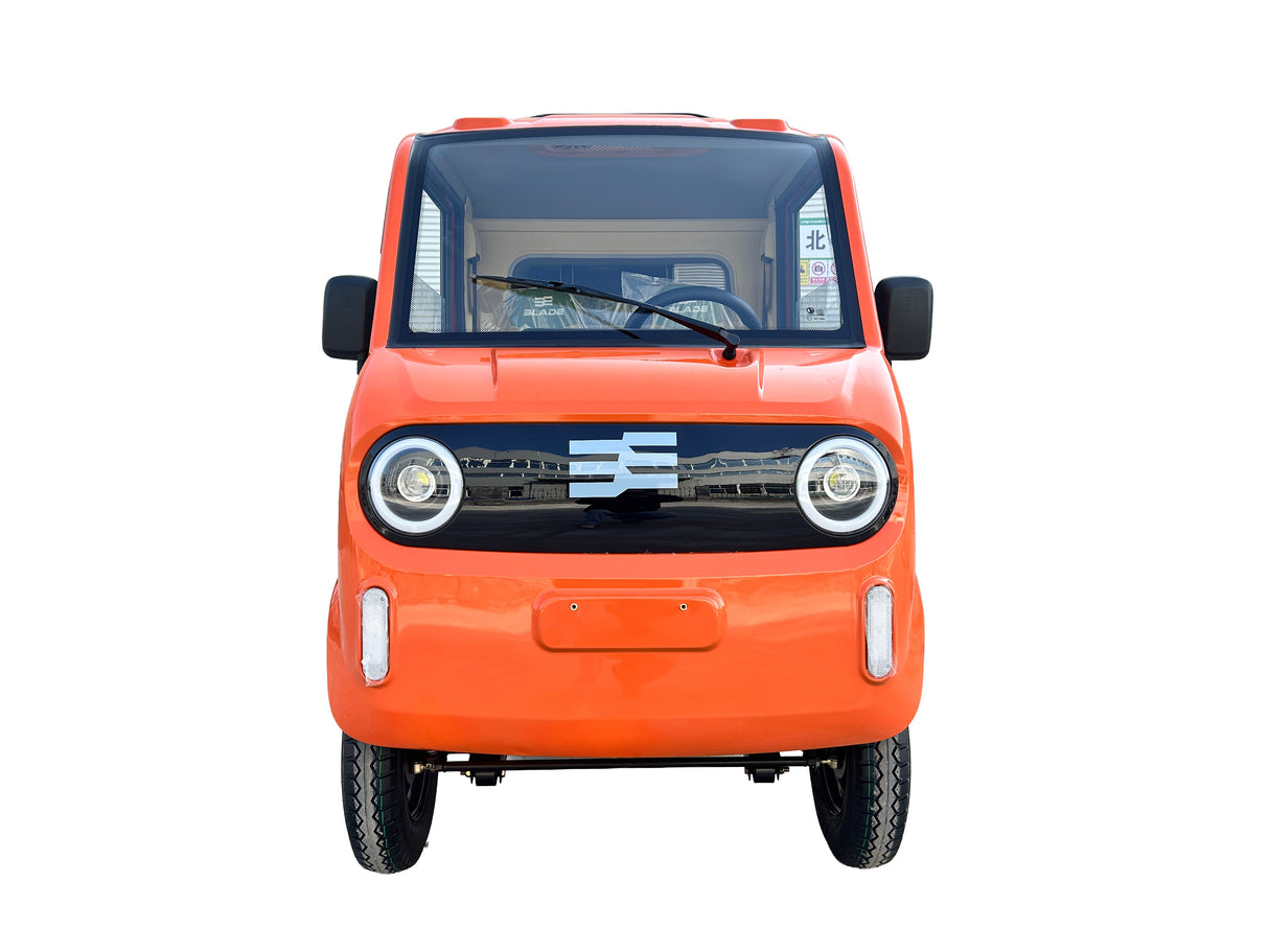 Masina Pickup Cargo electric fara permis BLADE - CARGO PRO 12, 3000W, 25 km/h, 72V 100Ah, 800 kg sarcina, autonomie 100 km, portocaliu-negru, 3, atomico.ro