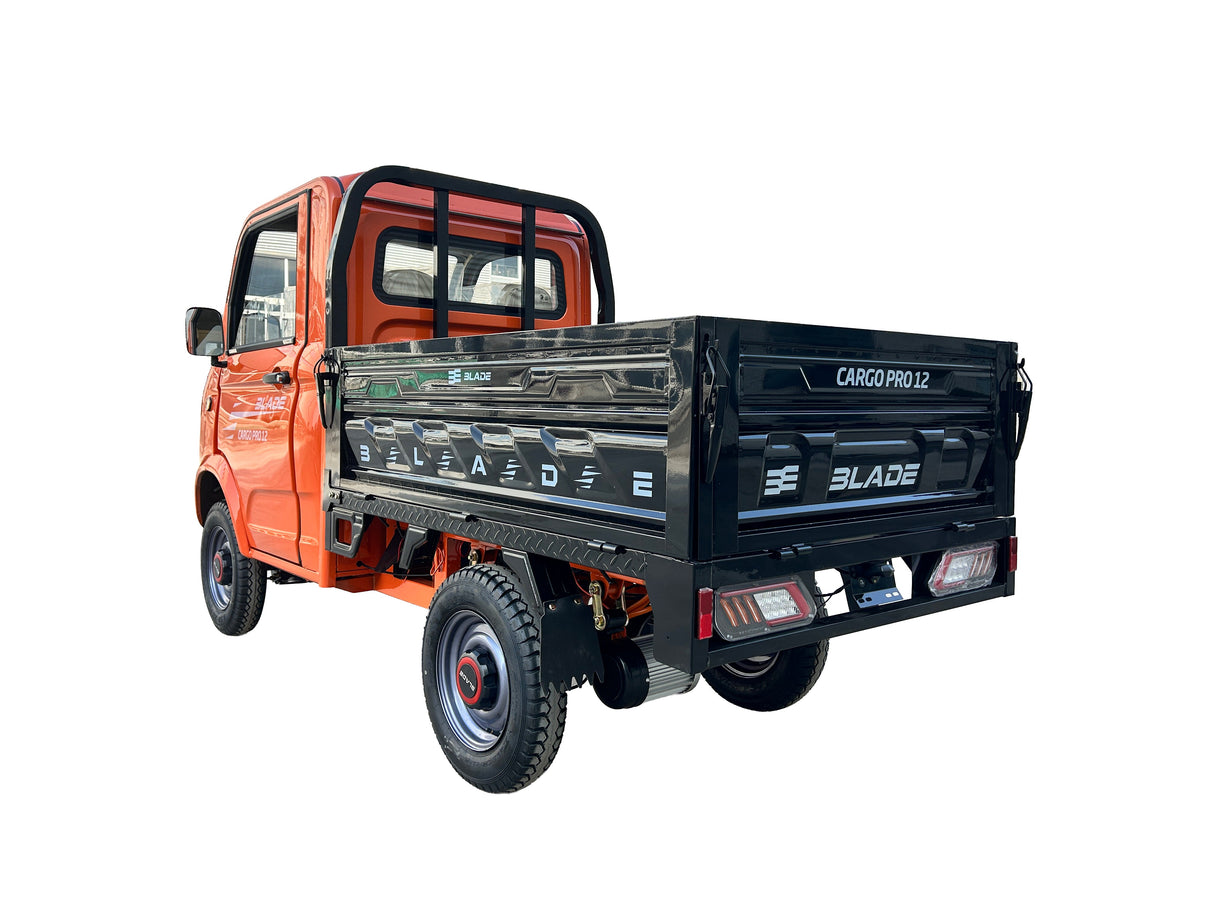 Masina Pickup Cargo electric fara permis BLADE - CARGO PRO 12, 3000W, 25 km/h, 72V 100Ah, 800 kg sarcina, autonomie 100 km, portocaliu-negru, 7, atomico.ro