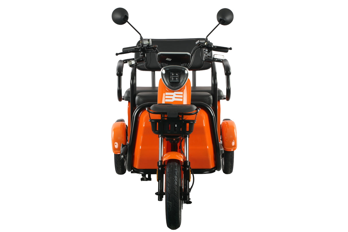 Triciclu electric Blade TRIP X2 2000 W, 25 km/h, autonomie pana la 70 km, baterie plumb- acid 72 V 20 Ah, greutate maxima 160 kg, Fara permis, negru-portocaliu, 5, atomico.ro