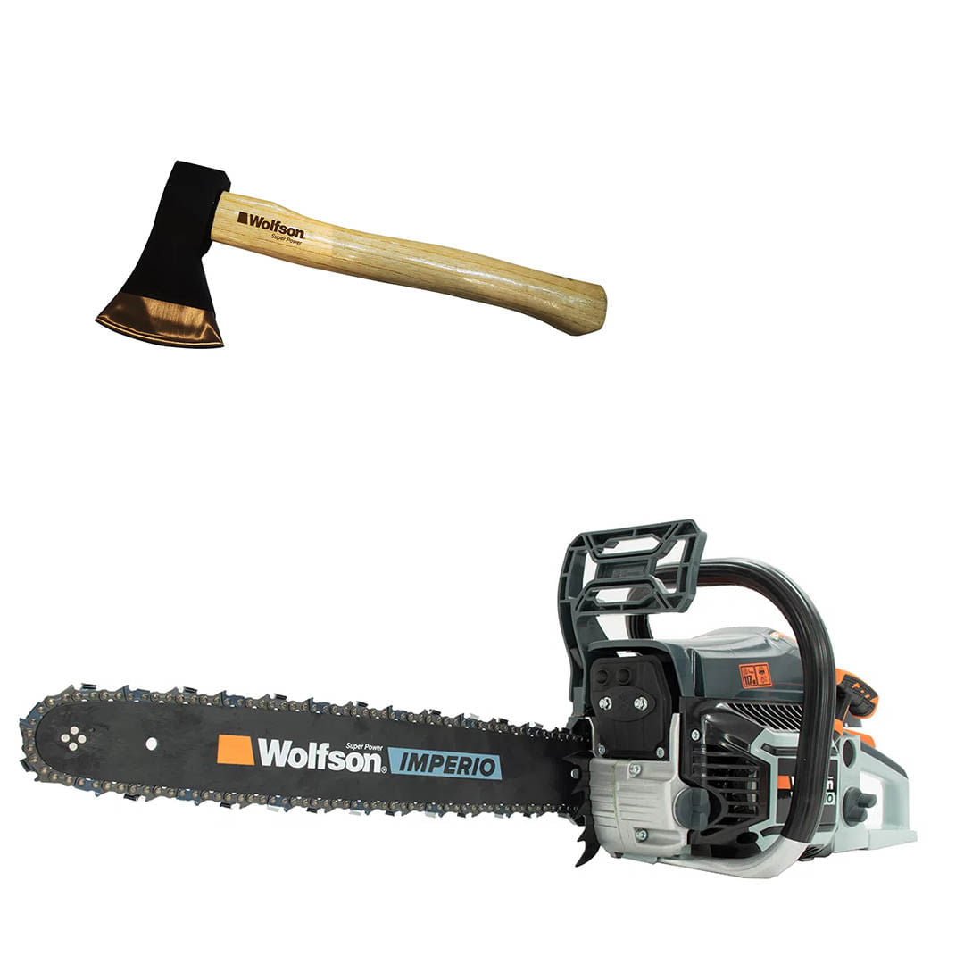 Drujba pe benzina WOLFSON IMPERIO 6000 - 3.2 CP, 52cc + toporisca Wolfson 600g, 1, atomico.ro