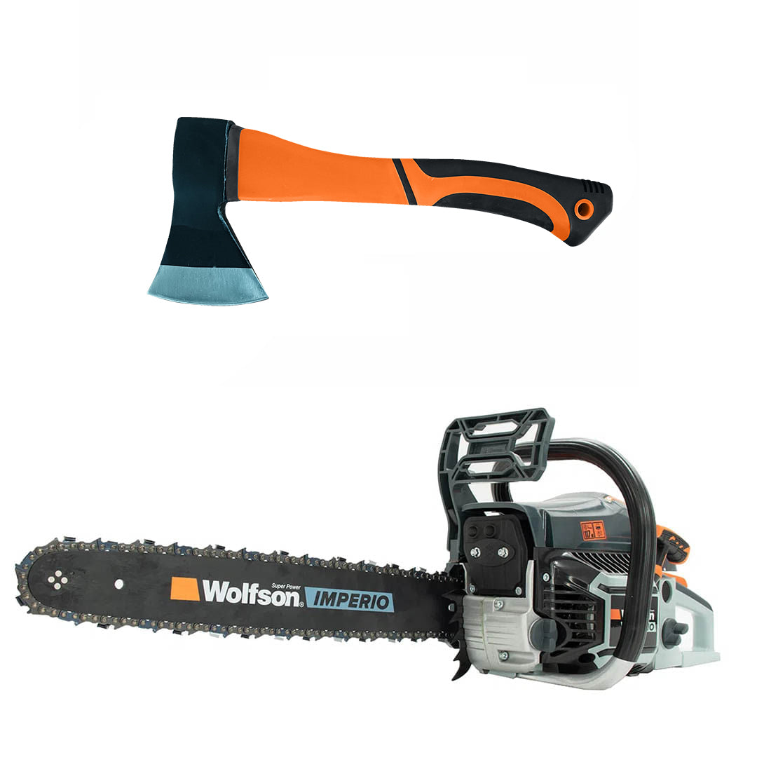 Drujba pe benzina WOLFSON IMPERIO 6000 - 3.2 CP, 52cc + toporisca fibra Wolfson, 1, atomico.ro