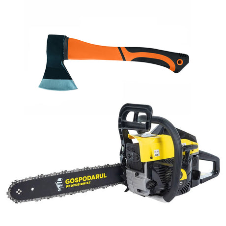 Produse, Drujba pe benzina Gospodarul Profesionist GP-5200 - 5 CP, 52cc + toporisca fibra Wolfson, 1, atomico.ro