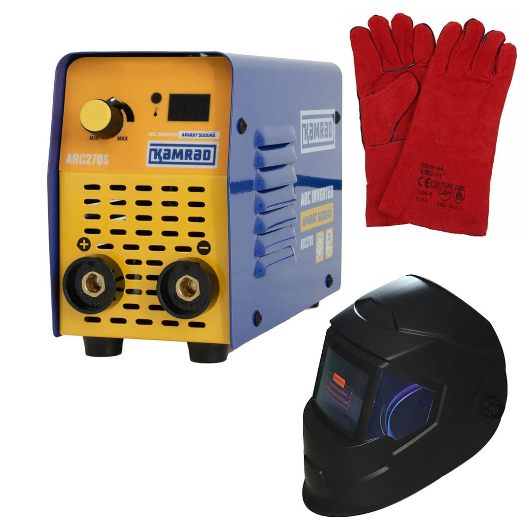 Aparat de sudura cu Inverter KAMRAD ARC270S MMA-270A + Masca sudura automata, manusi de sudura, 1, atomico.ro
