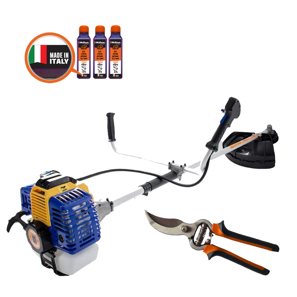 Motocoasa pe benzina KAMRAD K5200, 5 CP, 52cc + 3 ulei 0.1L + foarfeca taiere via, 1, atomico.ro