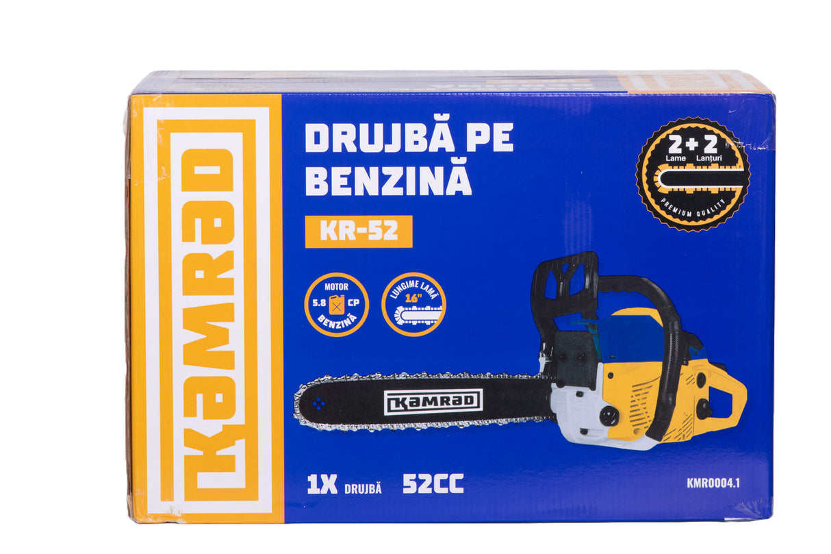 Drujba pe benzina Kamrad KR-52, 5.8CP, 52cc, 2 lame 2 lanturi RESIGILAT, 5, atomico.ro