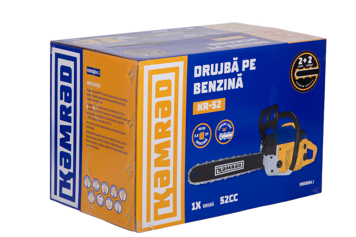 Drujba pe benzina Kamrad KR-52, 5.8CP, 52cc, 2 lame 2 lanturi, 6, atomico.ro