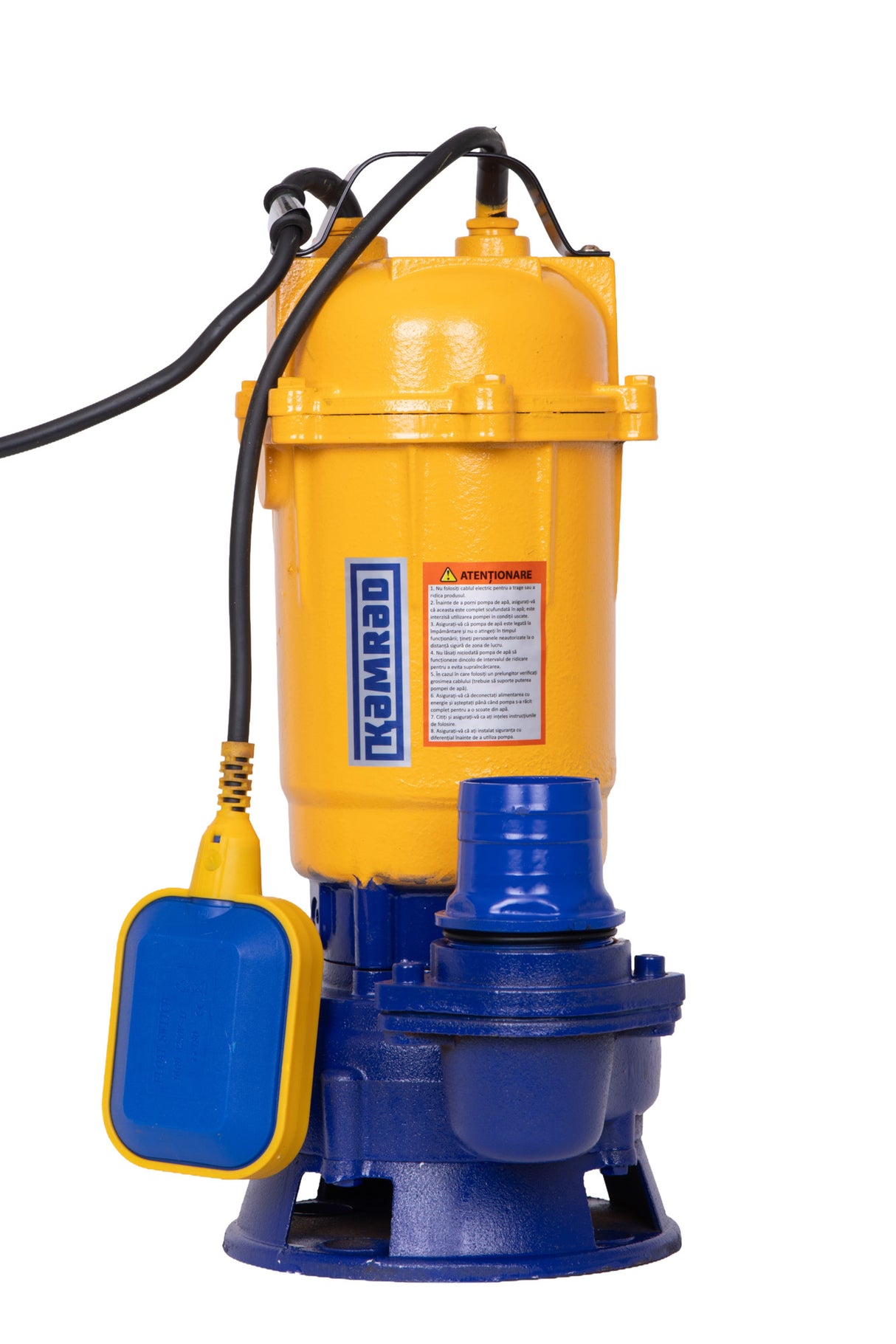 Pompa submersibila de apa murdara cu tocator Kamrad WQCD-K3300, 1300W, 25000 l/h, adancime 8m, 3, atomico.ro