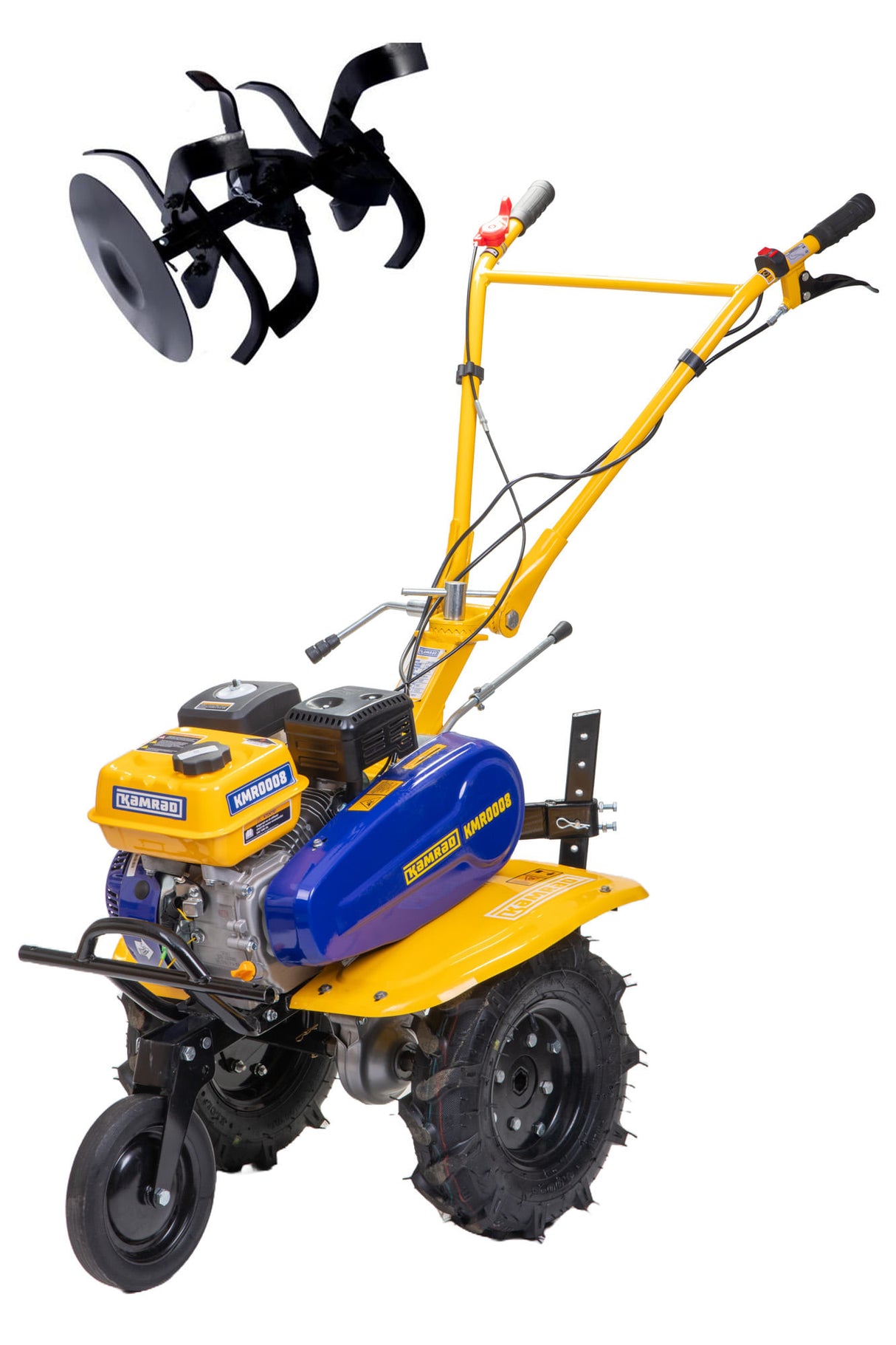 Motosapa pe benzina Kamrad, 7CP, 208cc, latime de lucru 80cm, cu roti de transport, 2, atomico.ro