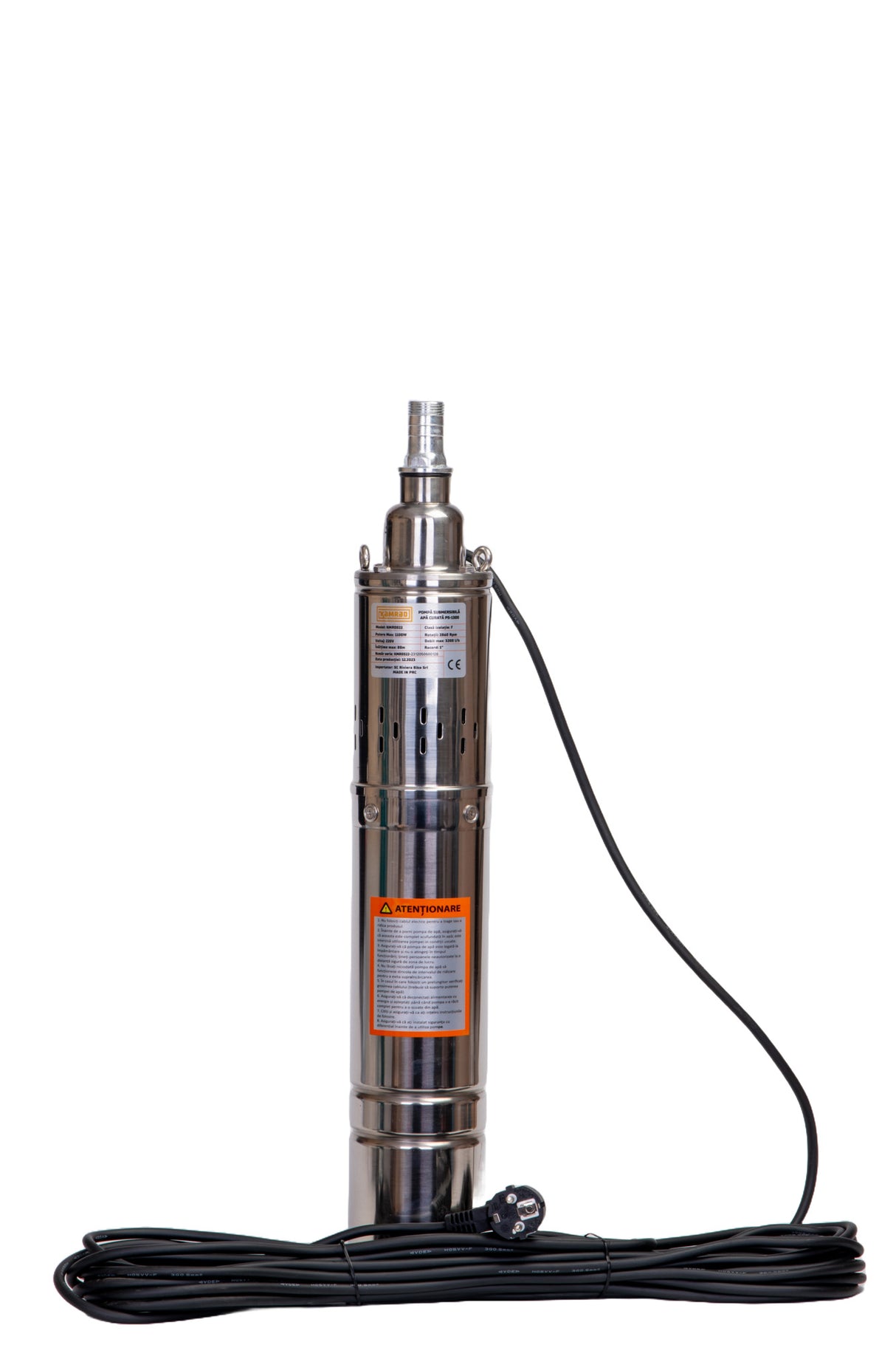 Pompa submersibila apa curata Kamrad PS-1300, 1100W, cablu 15m, 3200L/h, 1 tol, diametru 100mm - RESIGILAT, 2, atomico.ro