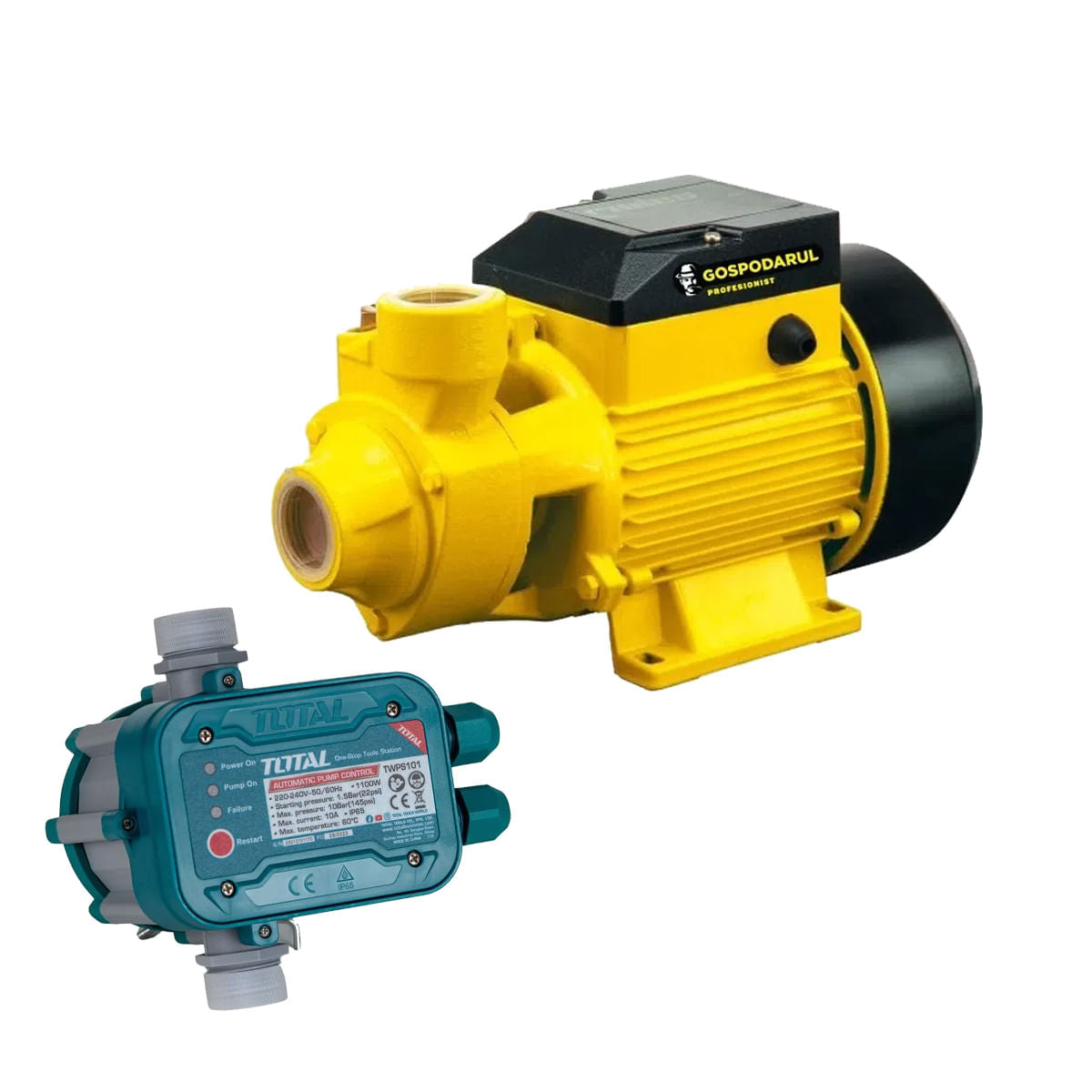 Pompa de suprafata apa curata Gospodarul Profesionist QB-60 - 370W, 2100 l/h +PRESOSTAT TOTAL, 1, atomico.ro