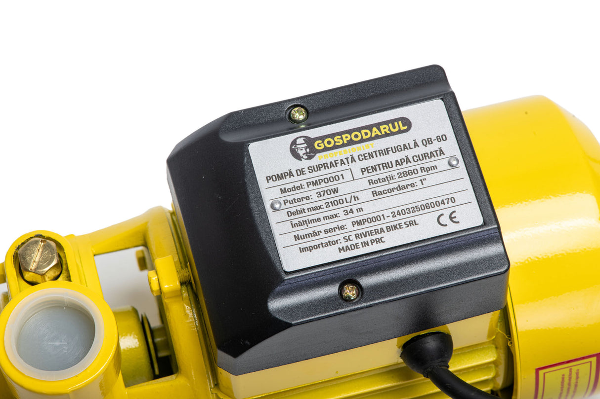 Pompa de suprafata apa curata Gospodarul Profesionist QB-60 - 370W, 2100 l/h, 5, atomico.ro