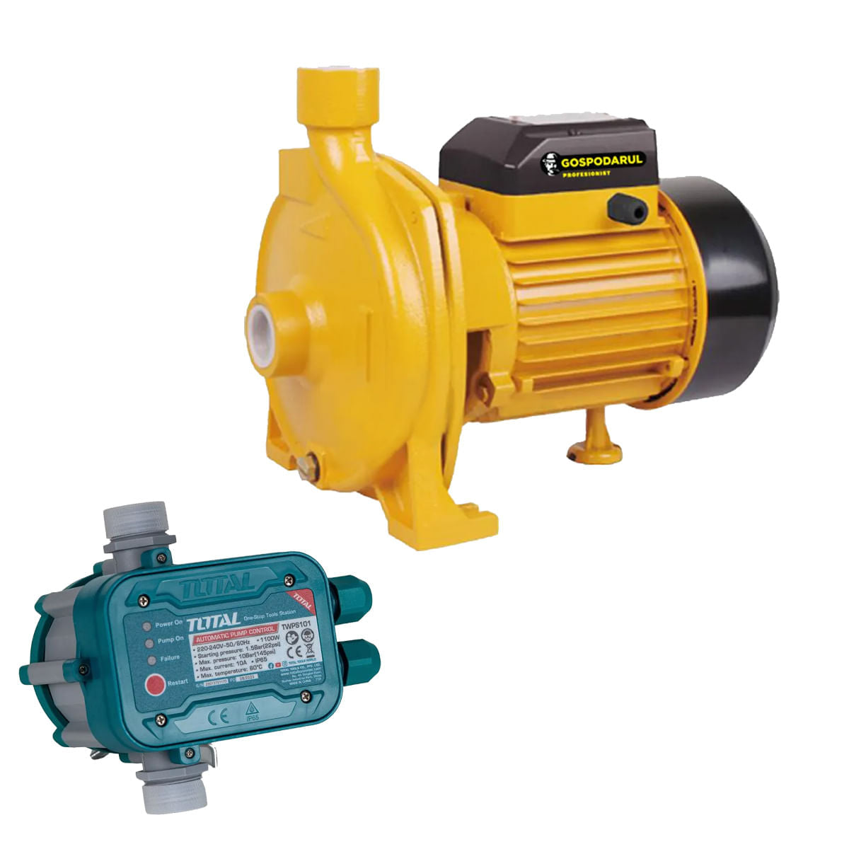 Pompa de suprafata apa curata Gospodarul Profesionist CPM-158 - 750W, 6600 l/h +PRESOSTAT TOTAL, 1, atomico.ro