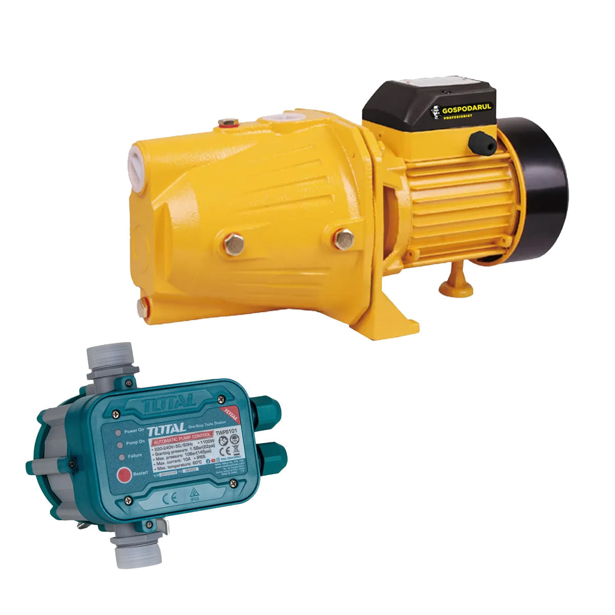 Pompa de suprafata apa curata Gospodarul Profesionist Jet-100L - 800W, 3200 l/h +Presostat TOTAL, 1, atomico.ro