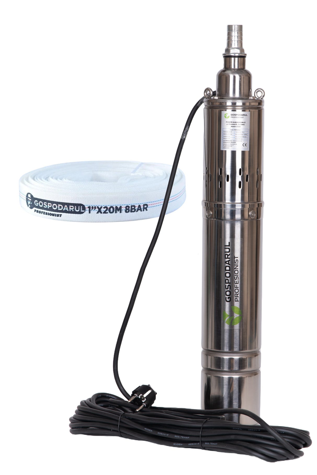 Pompa submersibila Gospodarul Profesionist 1500W, 2400 l/h, cablu 10m + Furtun 20m, 1, atomico.ro