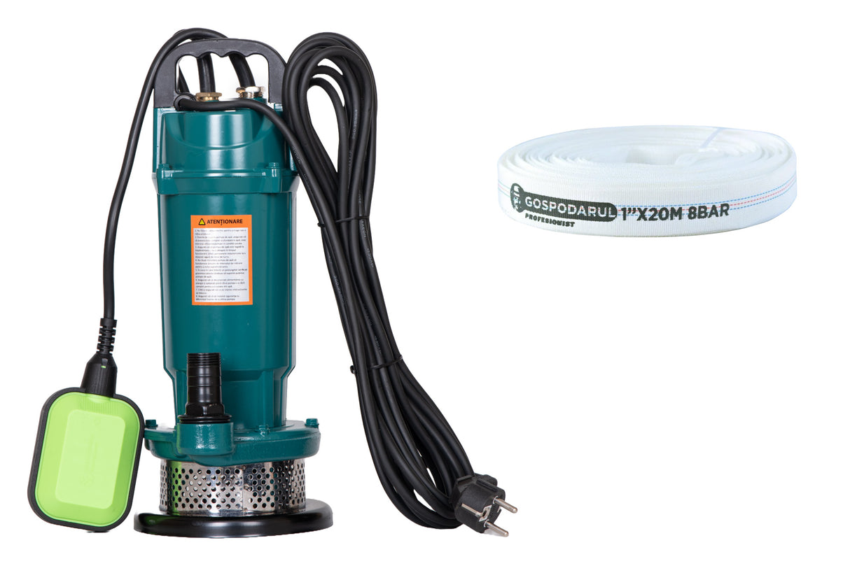 Pompa submersibila apa curata Gospodarul Profesionist QDX-32-F - 750W, 3000 l/h + furtun20m, 1, atomico.ro