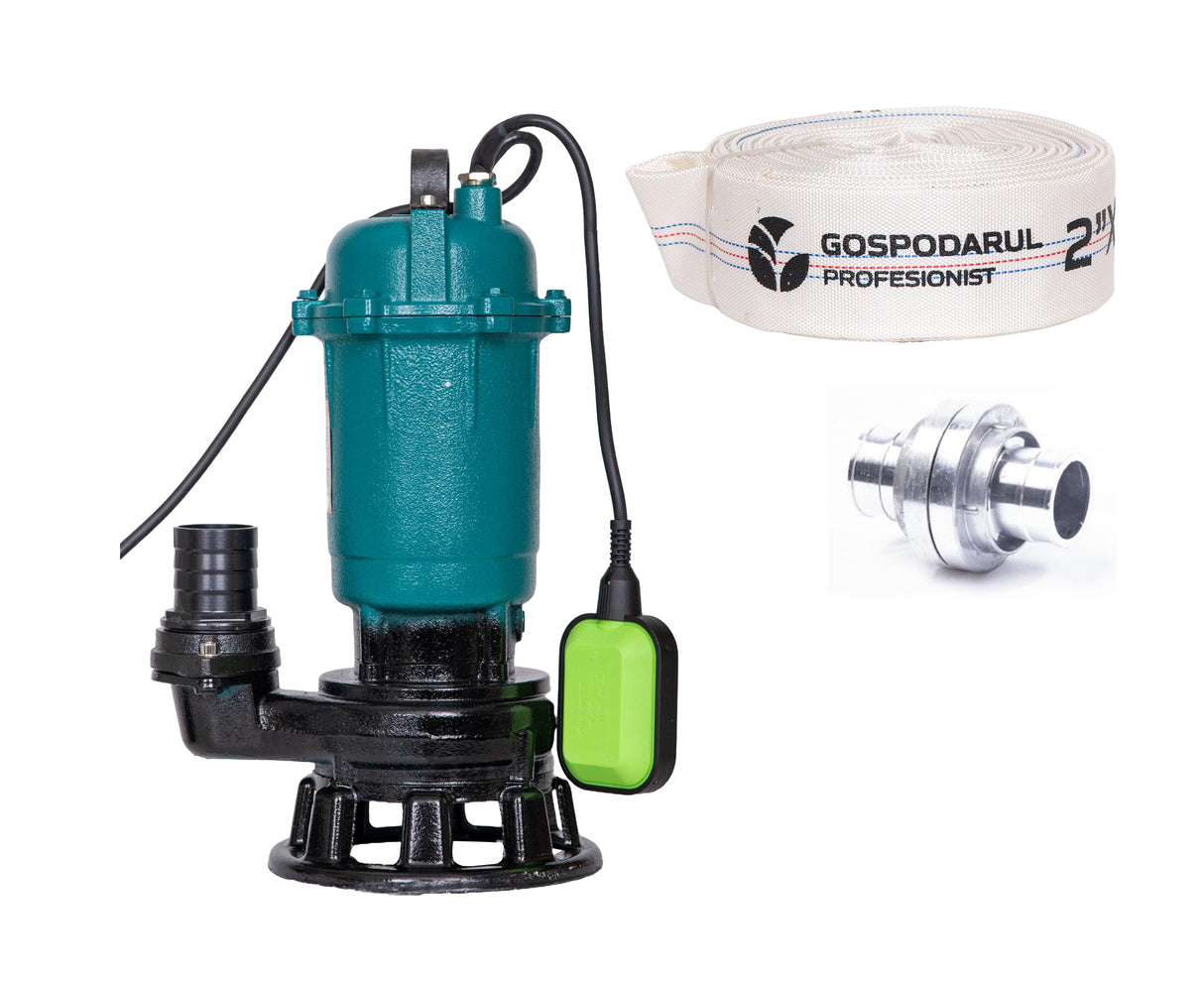 Pompa submersibila apa murdara Gospodarul WQD-2700-F - 2700W + furtun 20m, cuple incluse, 1, atomico.ro