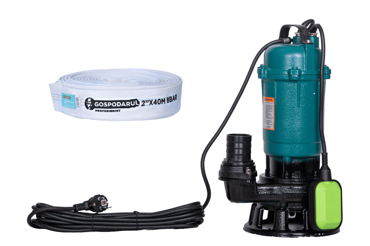 Pompa apa murdara cu tocator Gospodarul Profesionist, 2900W + furtun pompieri 2 40m, 1, atomico.ro